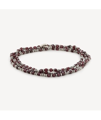 Bracelet Percep Rouge Grenat Argent Pour