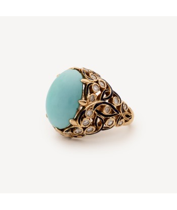 Bague Turquoise Or Rose de l' environnement