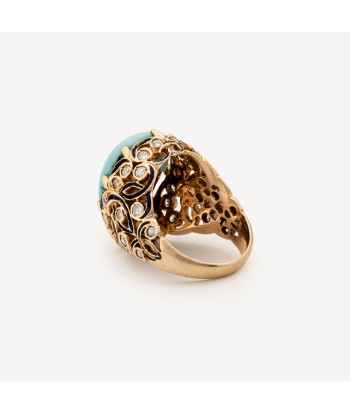 Bague Turquoise Or Rose de l' environnement