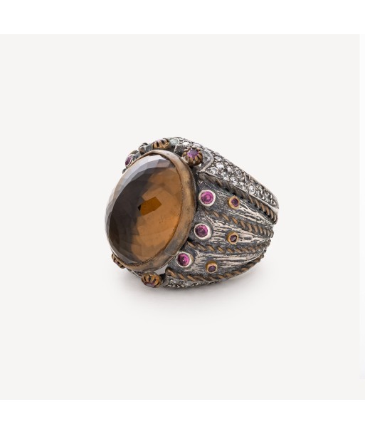 Bague Quartz Honey Et Rubellite Amélioration de cerveau avec