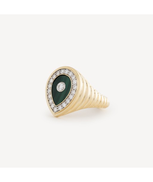 Bague Drop Malachite Diamants sur le site 