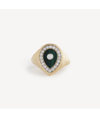 Bague Drop Malachite Diamants sur le site 