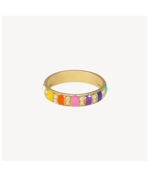 Bague Billie Email Multicolor et Diamants Or Jaune Les êtres humains sont 