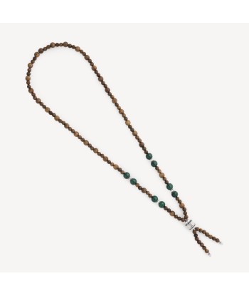 Collier Mala Bois Tourmalines Malachite à prix réduit toute l'année