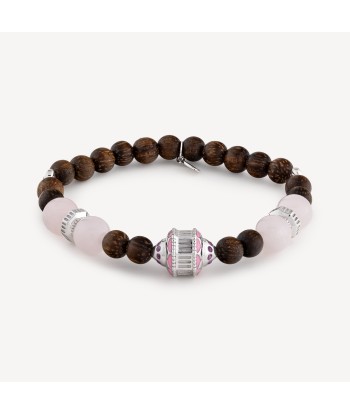 Bracelet Jaya Bois Saphirs Roses Argent vente chaude votre 