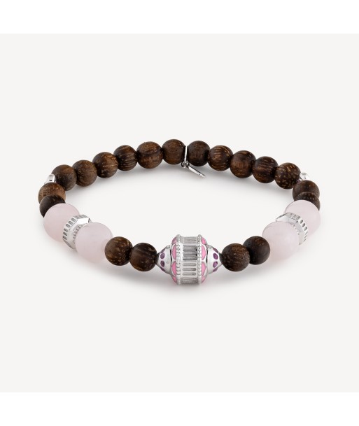 Bracelet Jaya Bois Saphirs Roses Argent vente chaude votre 