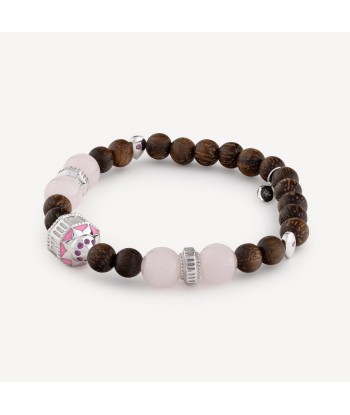 Bracelet Jaya Bois Saphirs Roses Argent vente chaude votre 