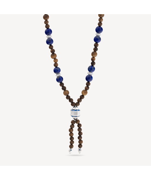 Collier Mala Bois Saphirs Bleus Lapis Livraison rapide