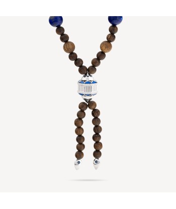 Collier Mala Bois Saphirs Bleus Lapis Livraison rapide