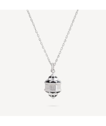 Collier Naos Argent Spinelles Noires destockage