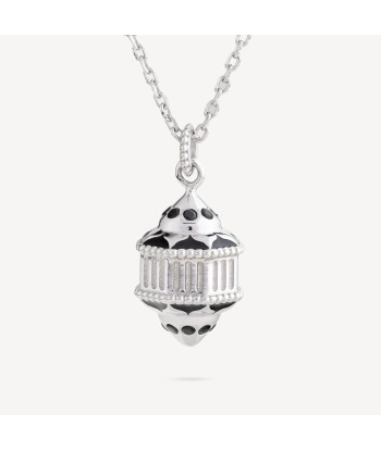 Collier Naos Argent Spinelles Noires destockage