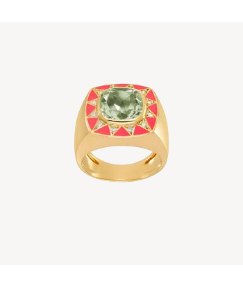 Bague Stella Améthyste Verte et Diamants votre restaurant rapide dans 