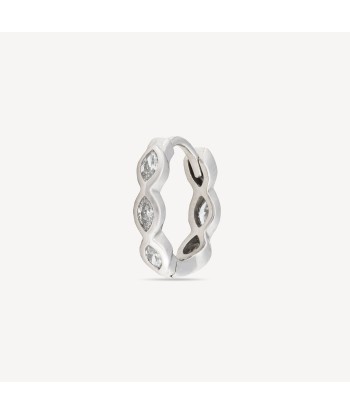 Créole 9.5mm Or Blanc Marquise 3x2mm Diamants Fin de série