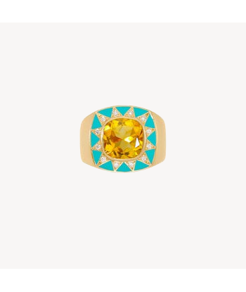 Bague Stella Citrine Jaune et Diamants france