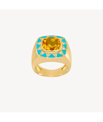 Bague Stella Citrine Jaune et Diamants france