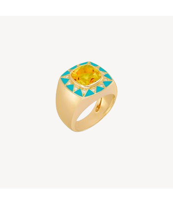 Bague Stella Citrine Jaune et Diamants france