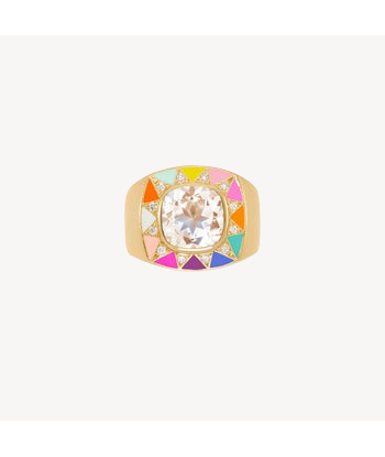 Bague Stella Quartz Rose et Diamants la chaussure