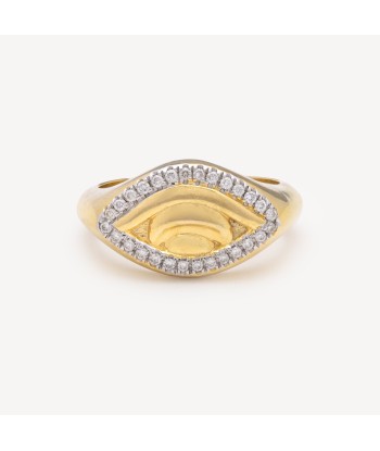 Bague Œil Protecteur Diamants Or Jaune 50-70% off 