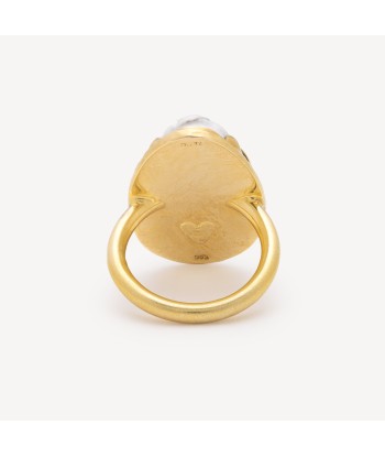 Bague Scarabee Howlite Or Jaune le des métaux précieux