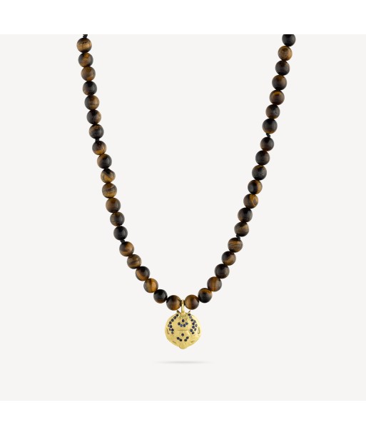 Collier Star Sign Taureau Tiger Eye Saphir en linge