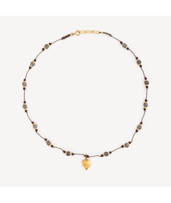 Collier Dil n°1 Labradorite Grenat brillant des détails fins