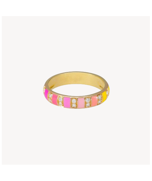 Bague Billie Email Multicolor et Diamants Or Rose hantent personnes