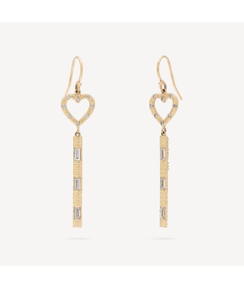 Boucles d'Oreille Open Heart Diamond Drop de France