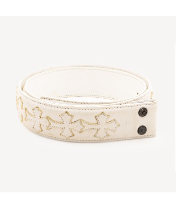 Ceinture Croix en Cuir Blanc ou a consommer sur place