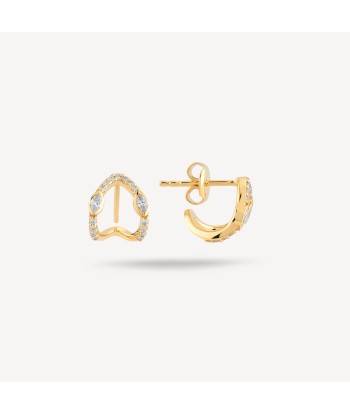 Boucle d'Oreille Small Wishbone Or Jaune pas cher 