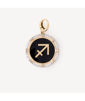 Charm Round Sagittarius Noir Diamants Or une grave pollution 