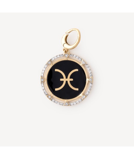 Charm Round Pisces Noir Diamants Or 50% de réduction en Octobre 2024