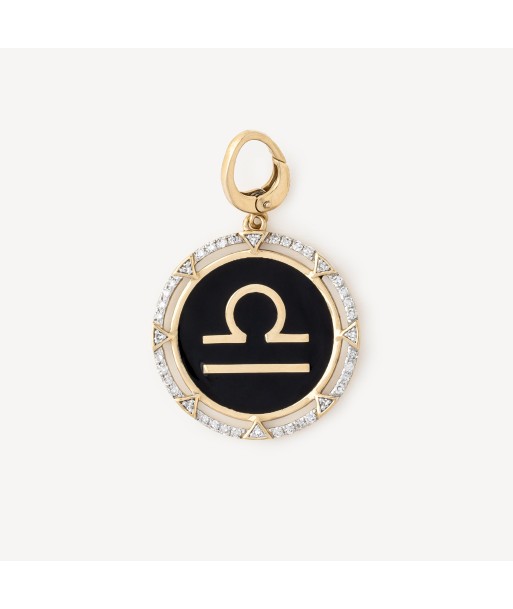 Charm Round Libra Noir Diamants Or du meilleur 