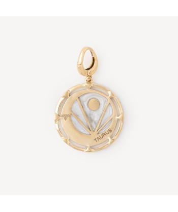 Charm Round Taurus Blanc Or Diamants ou a consommer sur place