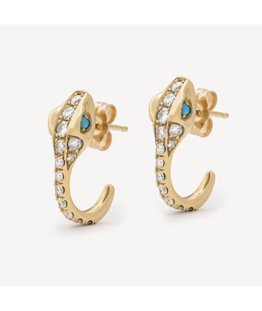 Boucles d'Oreilles Diamond Snake Turquoise Eyes JUSQU'A -70%! 