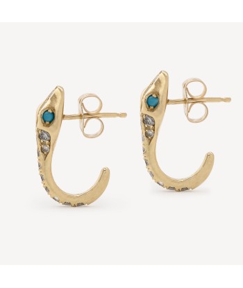 Boucles d'Oreilles Diamond Snake Turquoise Eyes JUSQU'A -70%! 