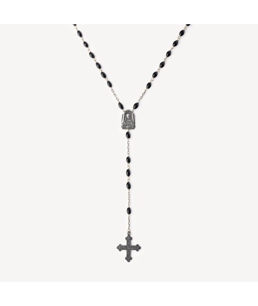 Collier Sautoir Pendentif Croix Noir pas cheres