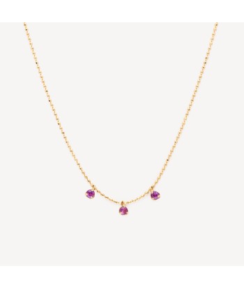 Collier Triple Saphirs Roses soldes