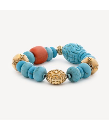 Bracelet  Turquoise et Corail de France