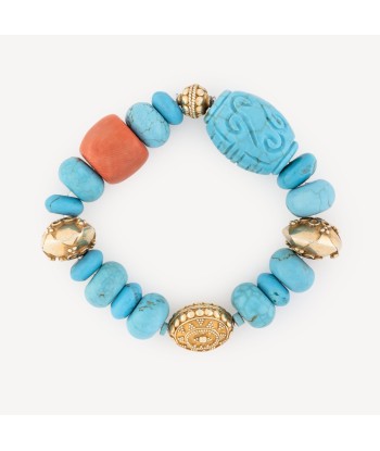 Bracelet  Turquoise et Corail de France