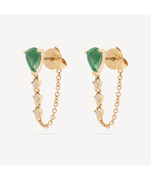 Boucles d'Oreilles Emerald Diamond Chain votre