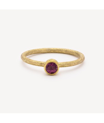 Bague Faceted Round Ruby français