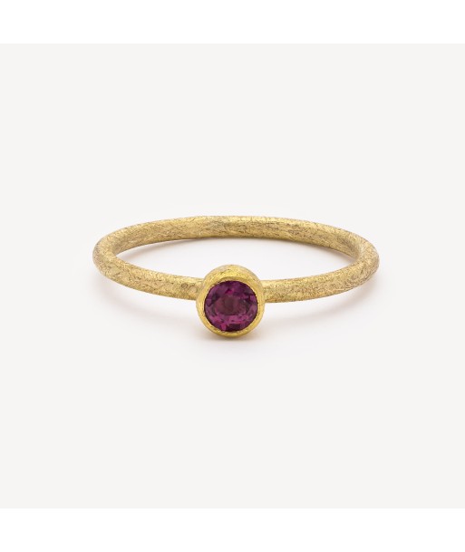 Bague Faceted Round Ruby français