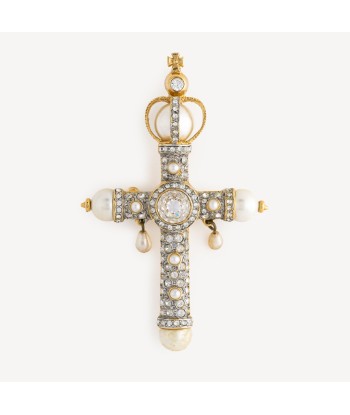 Broche Croix Perles et Cristaux en ligne des produits 