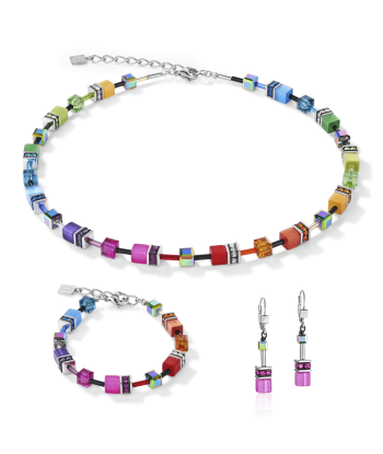 Collection 2838 - Multicolore Arc en Ciel Argenté - Collier - Cœur de Lion les muscles