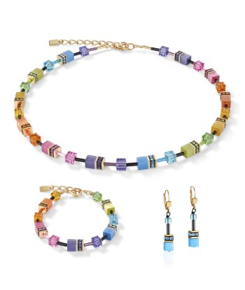 Collection 2838 - Multicolore Arc en Ciel Doré - Boucles d'Oreilles - Cœur de Lion Profitez des Offres !