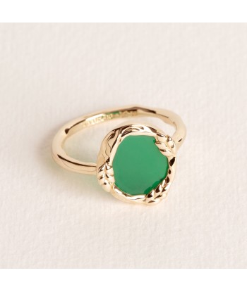 Poppi - Agate Verte - Bague en Plaqué Or - Ana et Cha français