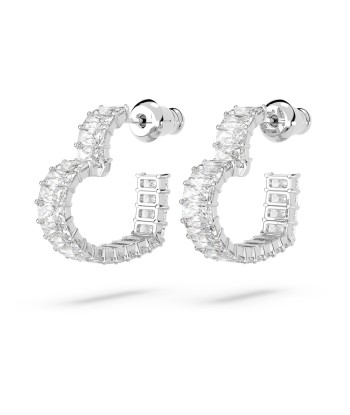 Matrix - Cœur - Blanc Argenté - Boucles d'oreilles - Swarovski Par le système avancé 