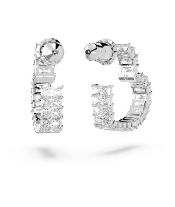 Matrix - Cœur - Blanc Argenté - Boucles d'oreilles - Swarovski Par le système avancé 