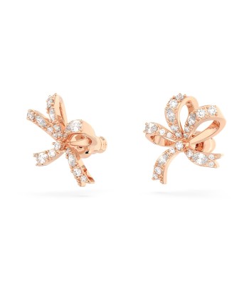 Volta - Nœud - Blanc Doré Rose - Clous d'oreilles - Swarovski Economisez 