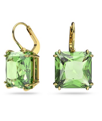 Millenia - Carré - Vert Doré - Boucles d'oreilles - Swarovski rembourrage situé sous